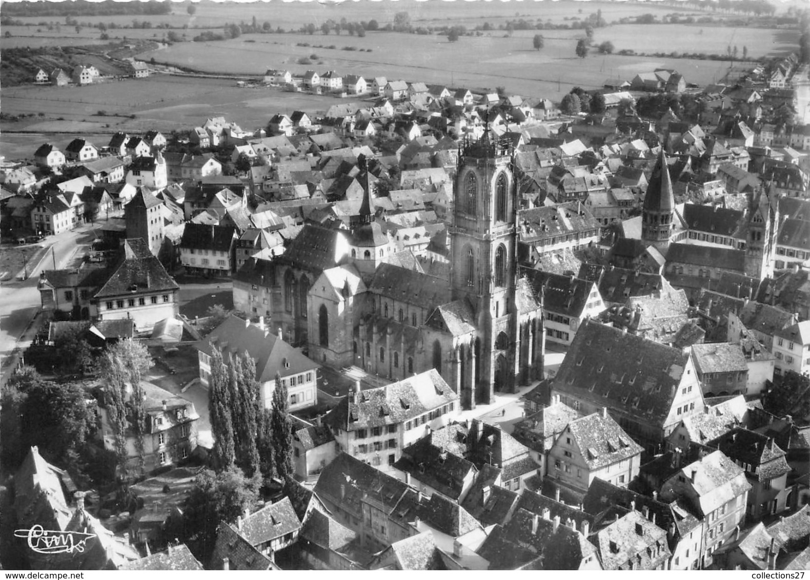 67-SELESTAT- VUE AERIENNE EGLISE ST-GEORGES , EGLISE STE-FOY - Selestat