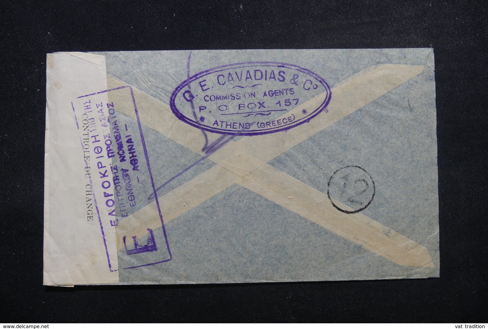 GRECE / BRÉSIL - Enveloppe Commerciale De Athènes Pour Bruxelles En 1951 Avec Contrôle Postal - L 45057 - Cartas & Documentos