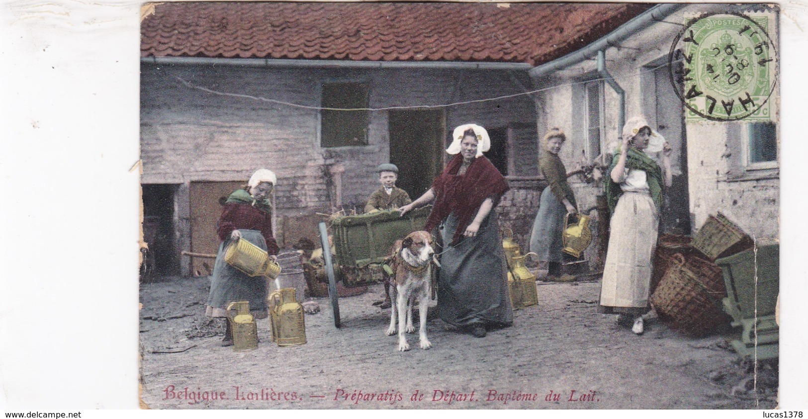 BELGIQUE / LAITIERES / PREPARATIFS DE DEPART / BAPTEME DU LAIT - Petits Métiers