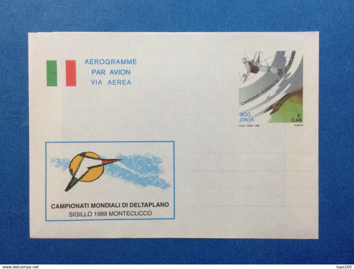 1999 ITALIA AEROGRAMMA POSTALE NUOVO NEW MNH*** CAMPIONATI MONDIALI DELTAPLANO MONTECUCCO - Entiers Postaux