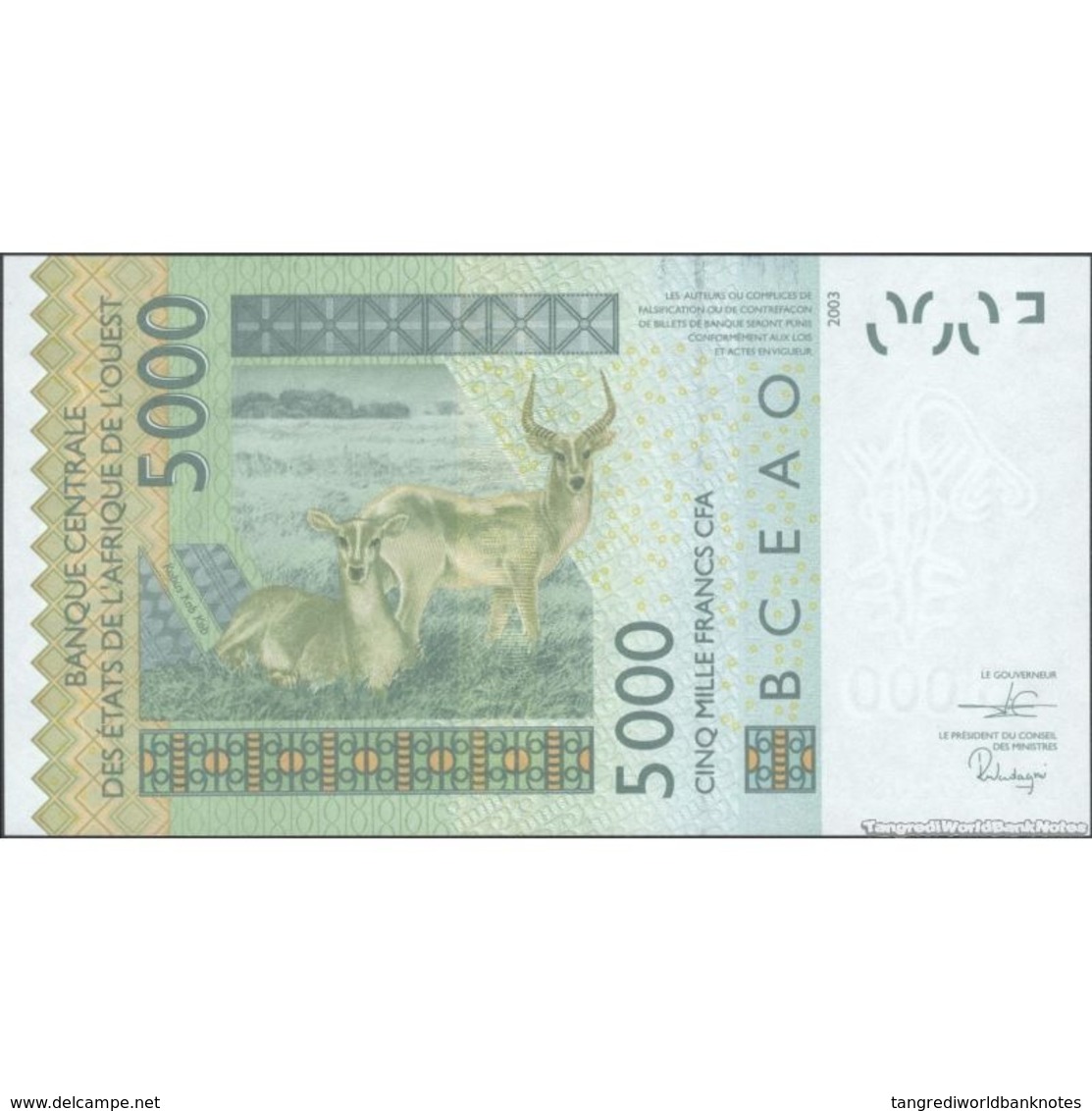 TWN - SENEGAL (W.A.S.) 717Ks - 5000 5.000 Francs 2003 (2019) UNC - Stati Dell'Africa Occidentale