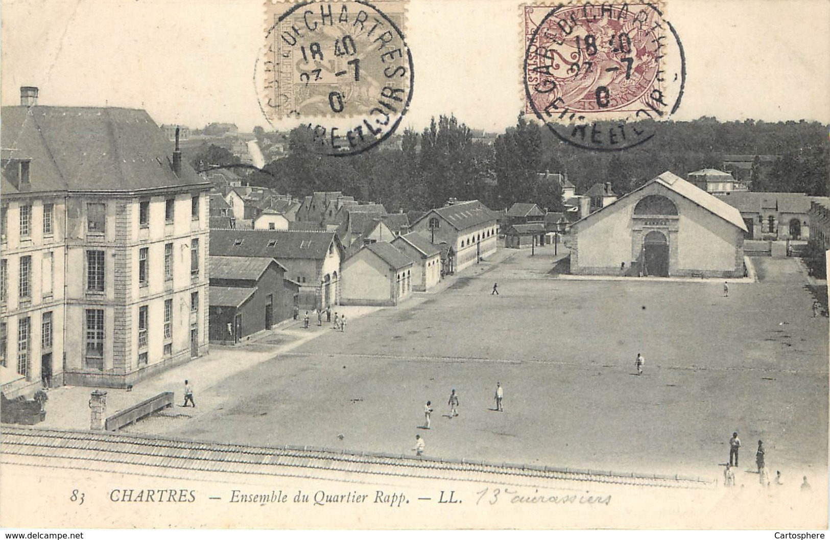 CPA 28 Eure Et Loir Chartres Ensemble Du Quartier Rapp 13e Cuirassiers Cavalerie Caserne - Chartres