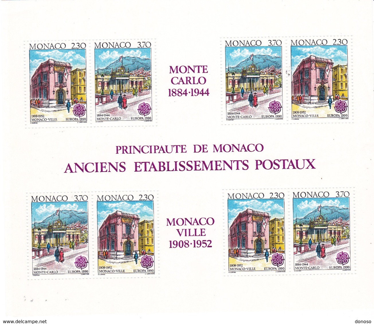 MONACO 1990 EUROPA Yvert BF 49 NEUF** MNH Cote : 30 Euros - Blocks & Sheetlets