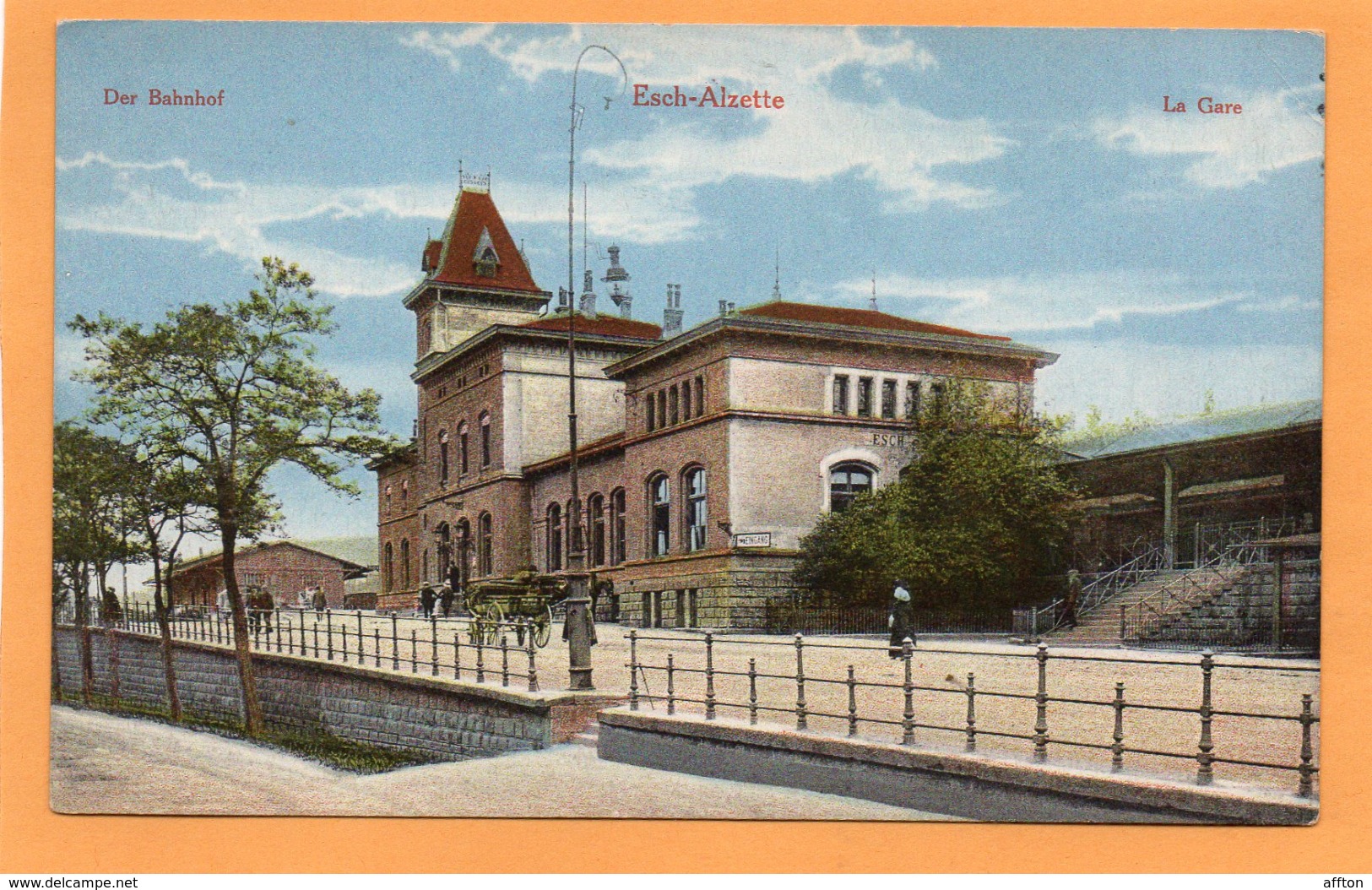 Esch Alzette Bahnhof Luxembourg 1907 Postcard - Esch-Alzette