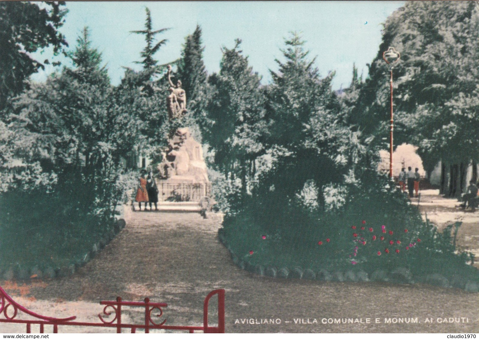 CARTOLINA - POTENZA - AVIGLIANO - VILLA COMUNALE E MONUM. AI CADUTI - Potenza