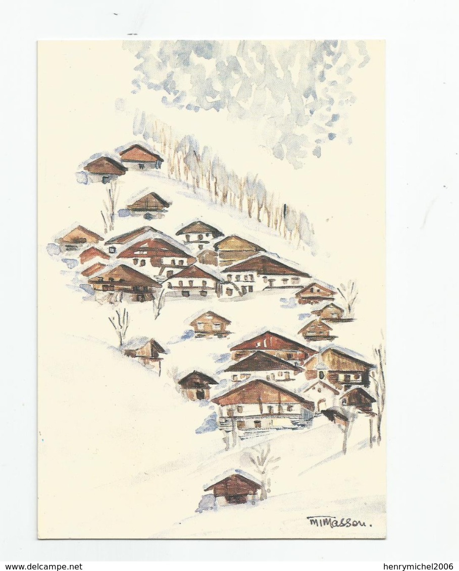 73 Savoie - Hameau De Boudin Neige Vers Areches D'après Aquarelle Originale De Masson - Andere & Zonder Classificatie