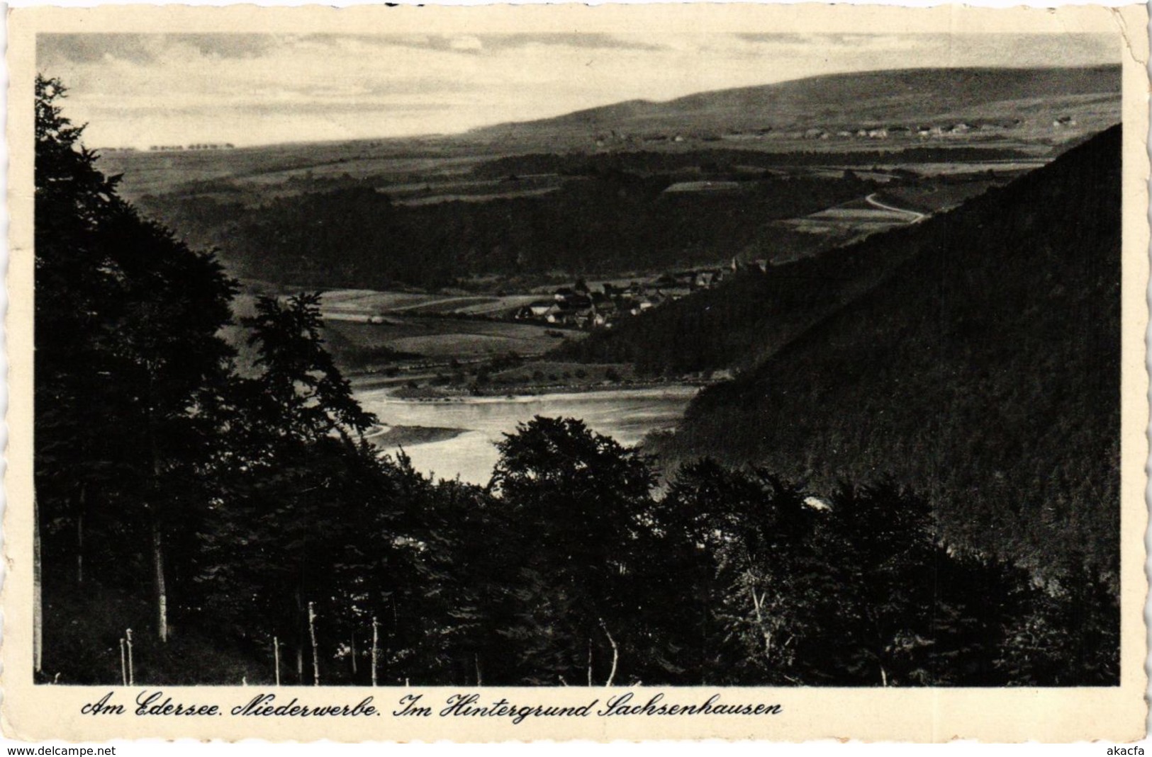 CPA AK Edersee Im Hintergrund Sachsenhausen GERMANY (899841) - Edersee (Waldeck)