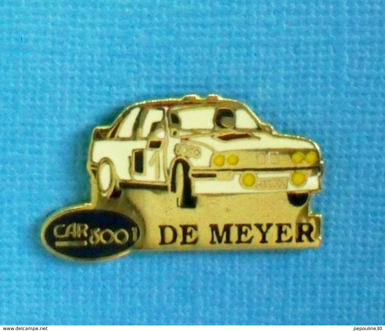 1 PIN'S //  ** BMW M3 RALLYE / DOMINIQUE DE MEYER / CAR 3001 ** - BMW