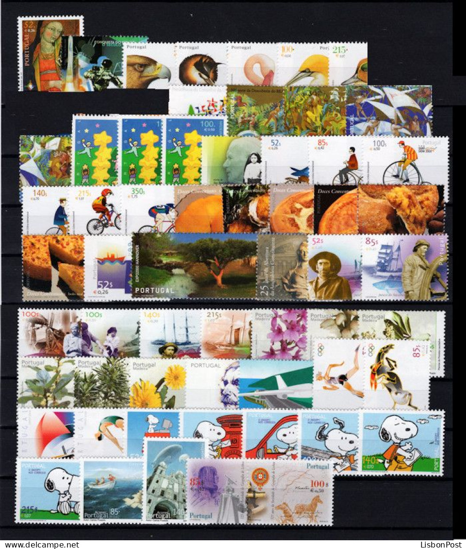 2000 Portugal Azores Madeira Complete Year MNH Stamps. Année Compléte NeufSansCharnière. Ano Completo Novo Sem Charneira - Années Complètes