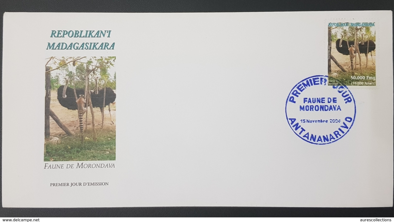 MADAGASCAR 2004 MICHEL Mi 2626 - FDC - BIRDS OSTRICH OISEAUX AUTRUCHE AUTRUCHES - RARE - Struisvogels