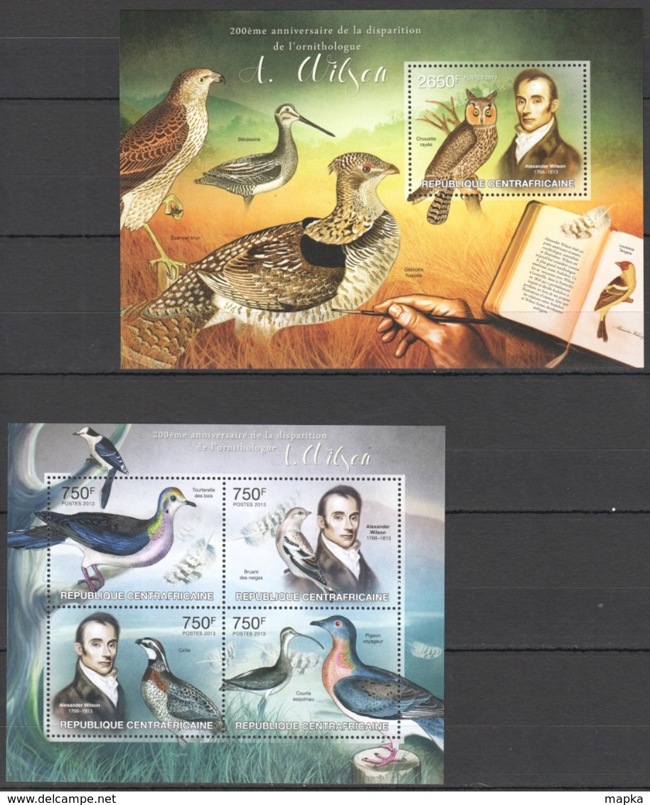 CA685 2013 CENTRAL AFRICA CENTRAFRICAINE ORNITHOLOGY BIRDS ALEXANDER WILSON KB+BL MNH - Sonstige & Ohne Zuordnung