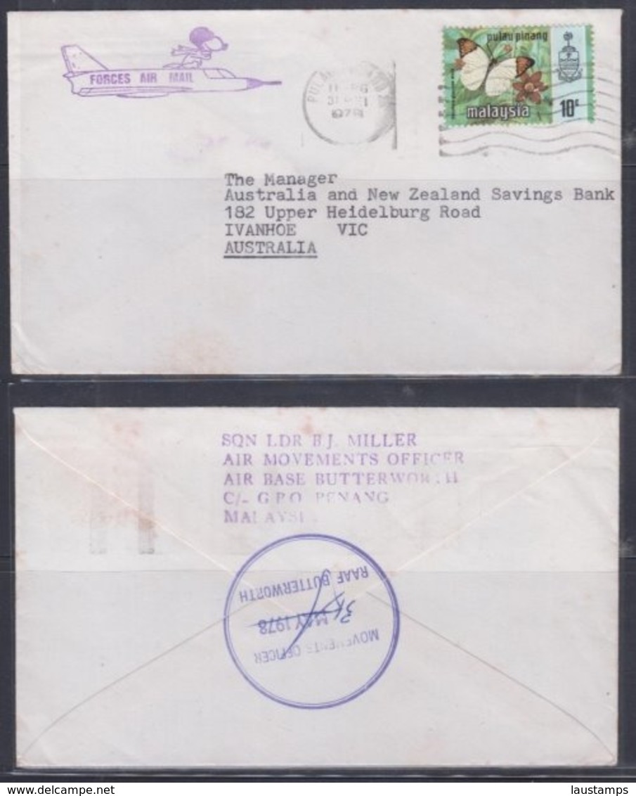 Malaysia, Penang(RAAF Butterworth) Forces Air Mail To Australia(Date Stamped 31 May 1978) - Malaysia (1964-...)