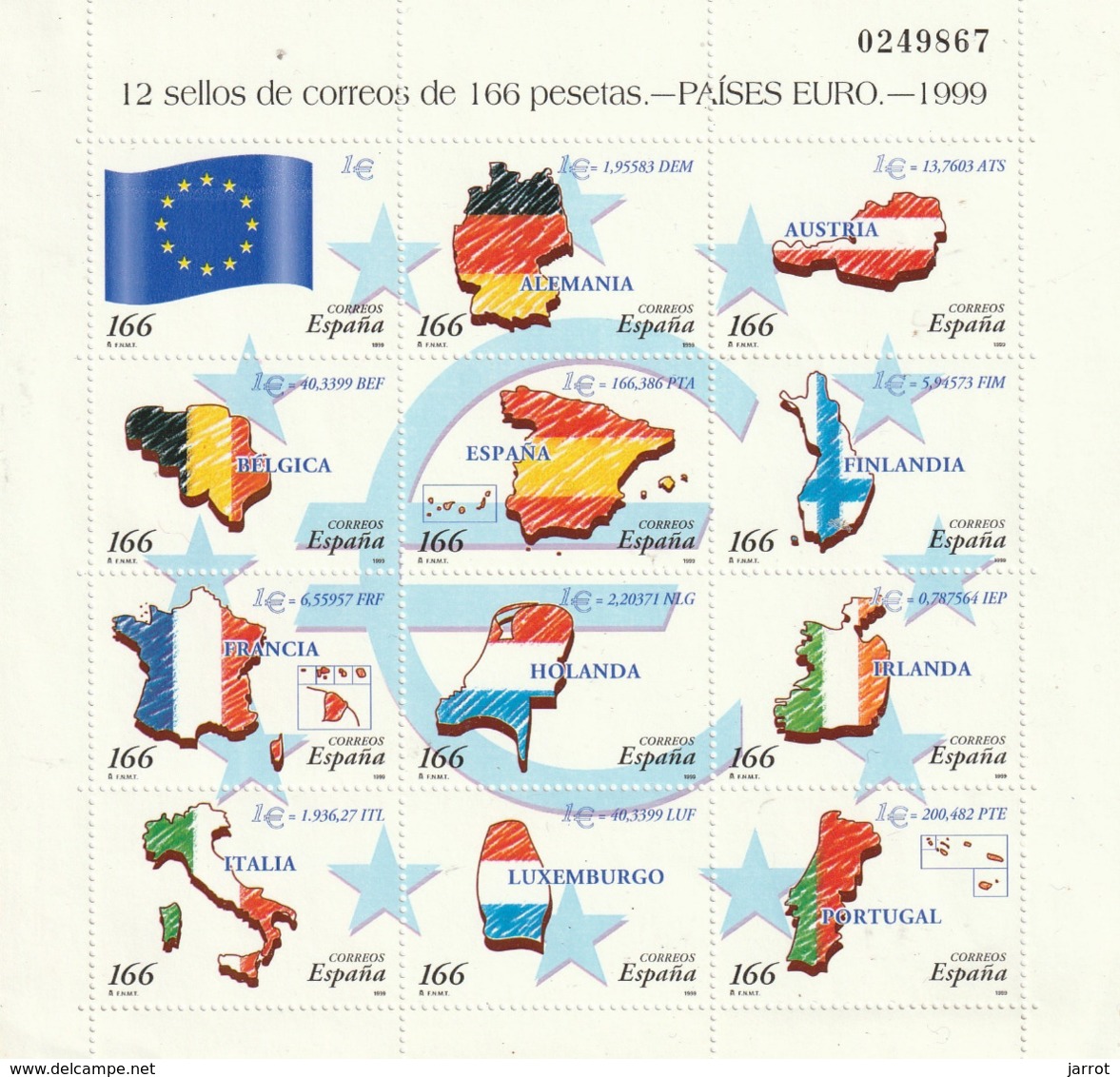1999 Bloc Passage à L'euro - Blocs & Hojas