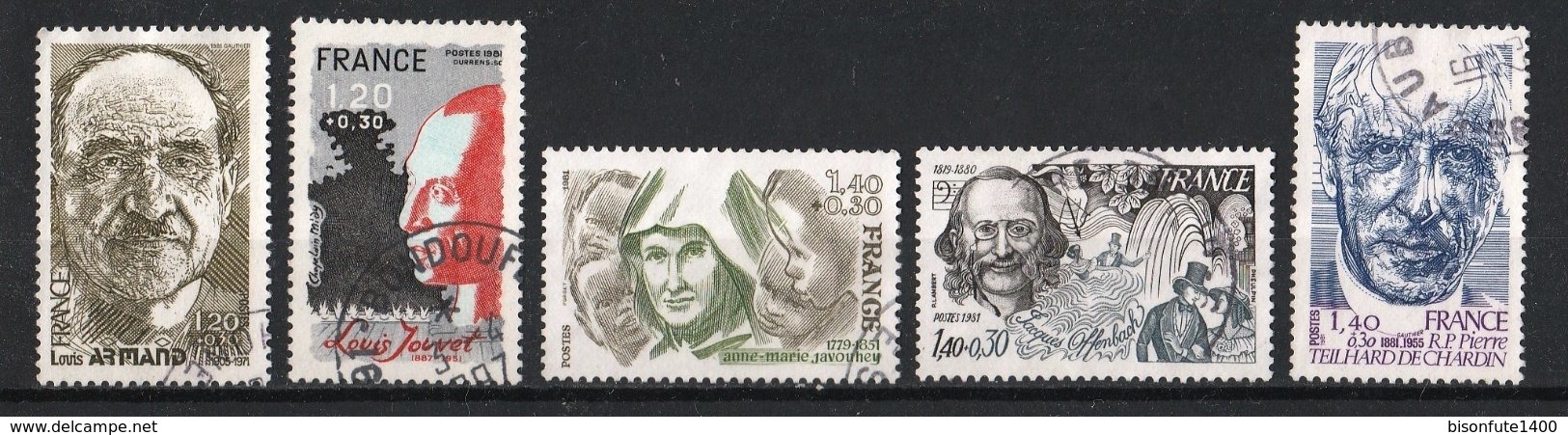 France 1981 : Timbres Yvert & Tellier N° 2148 - 2149 - 2150 - 2151 - 2152 Et 2153 Avec Oblitérations Rondes. - Oblitérés