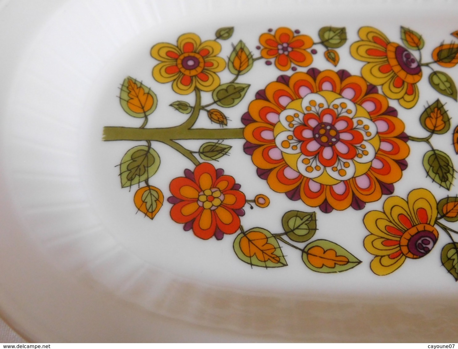 Suite de deux raviers  porcelaine Seltmann Weiden  Bavaria  seventies orange