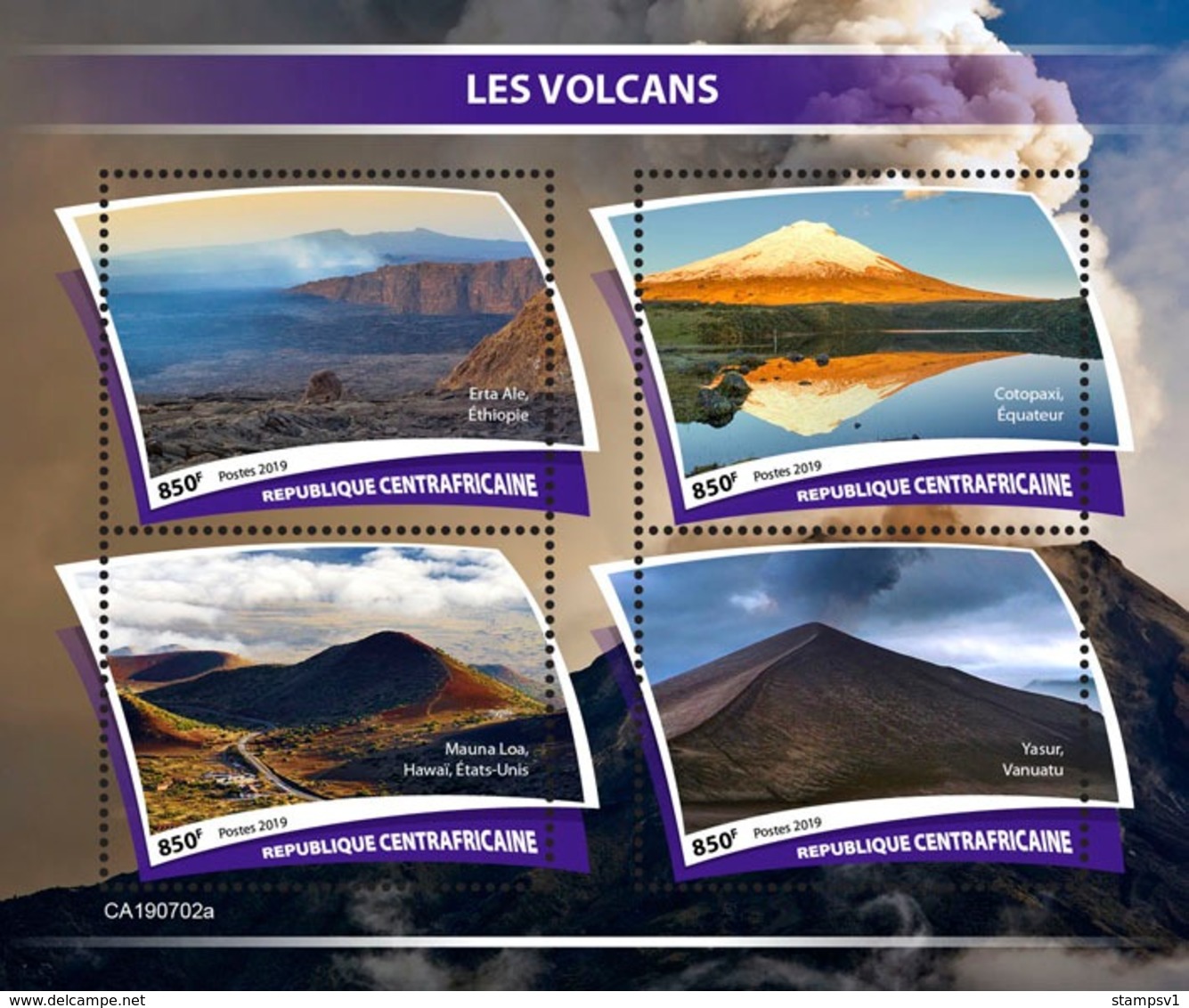 Central Africa. 2019 Volcanoes. (0702a)  OFFICIAL ISSUE - Volcanos