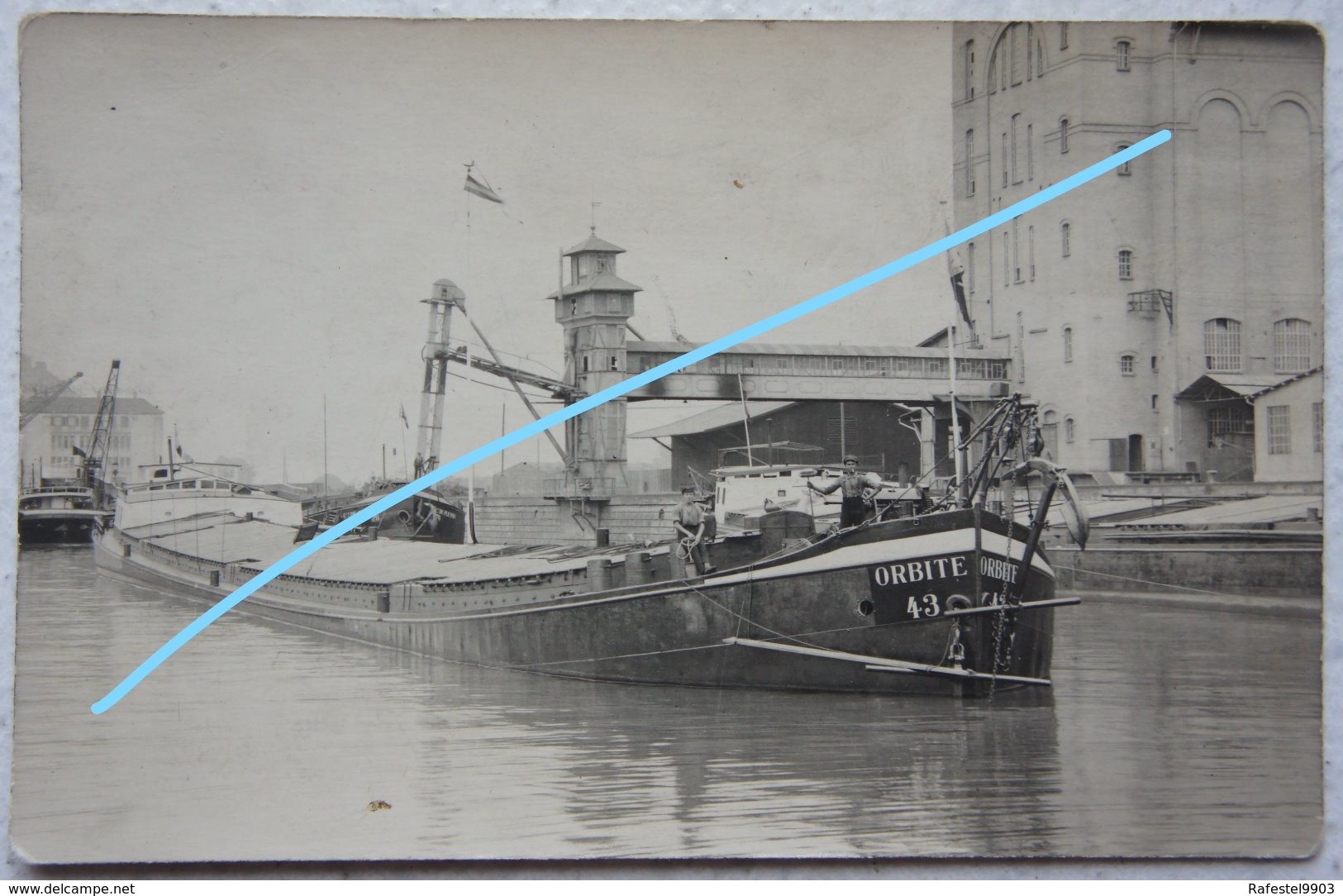 Photo Péniche Binnenscheepvaart Barge Belgium Circa 1930 Orbite - Lieux