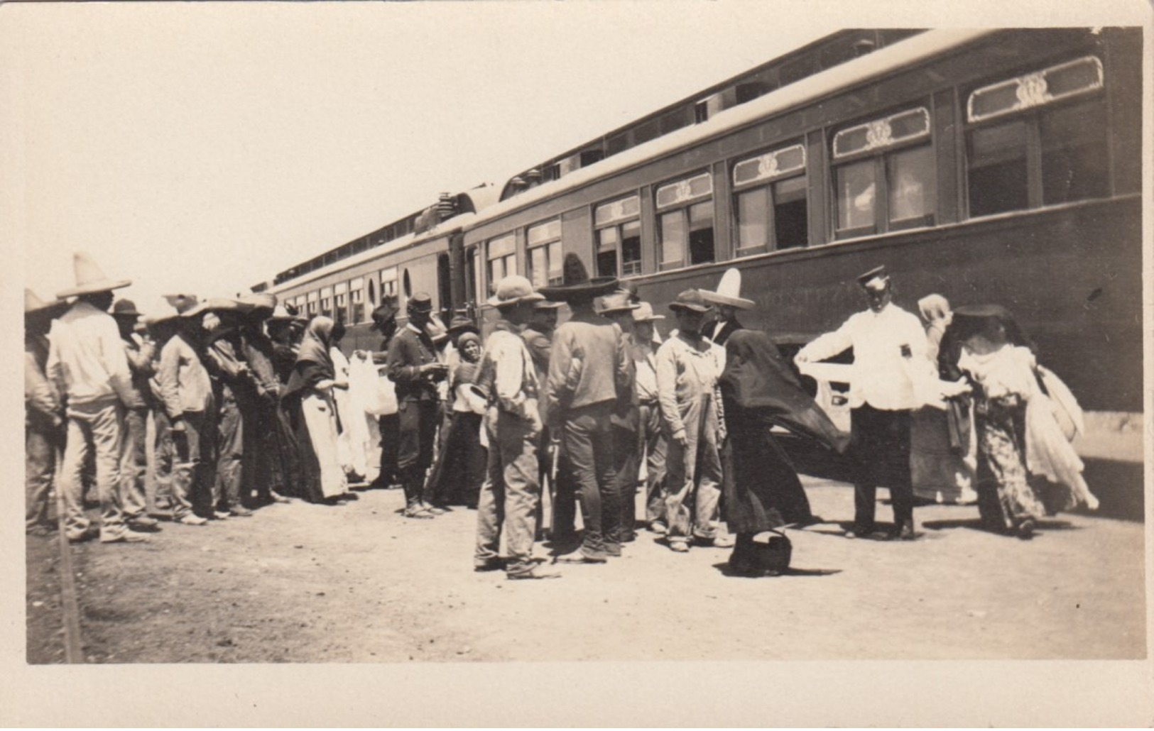 RP: People Boarding Train , Mexico , 1910-20s - Mexico