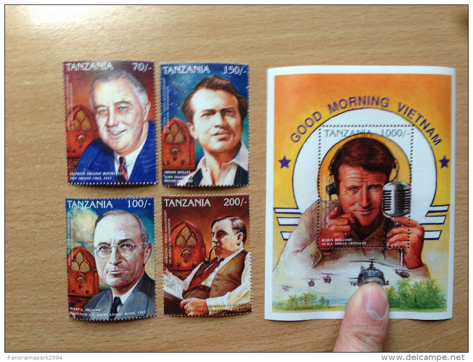 Tanzania 1996 Franklin D. Roosevelt Welles Robin William Helicopter Hubschrauber Hélico 1 Sheet + 1 Souvenir Sheet MNH** - Tanzania (1964-...)