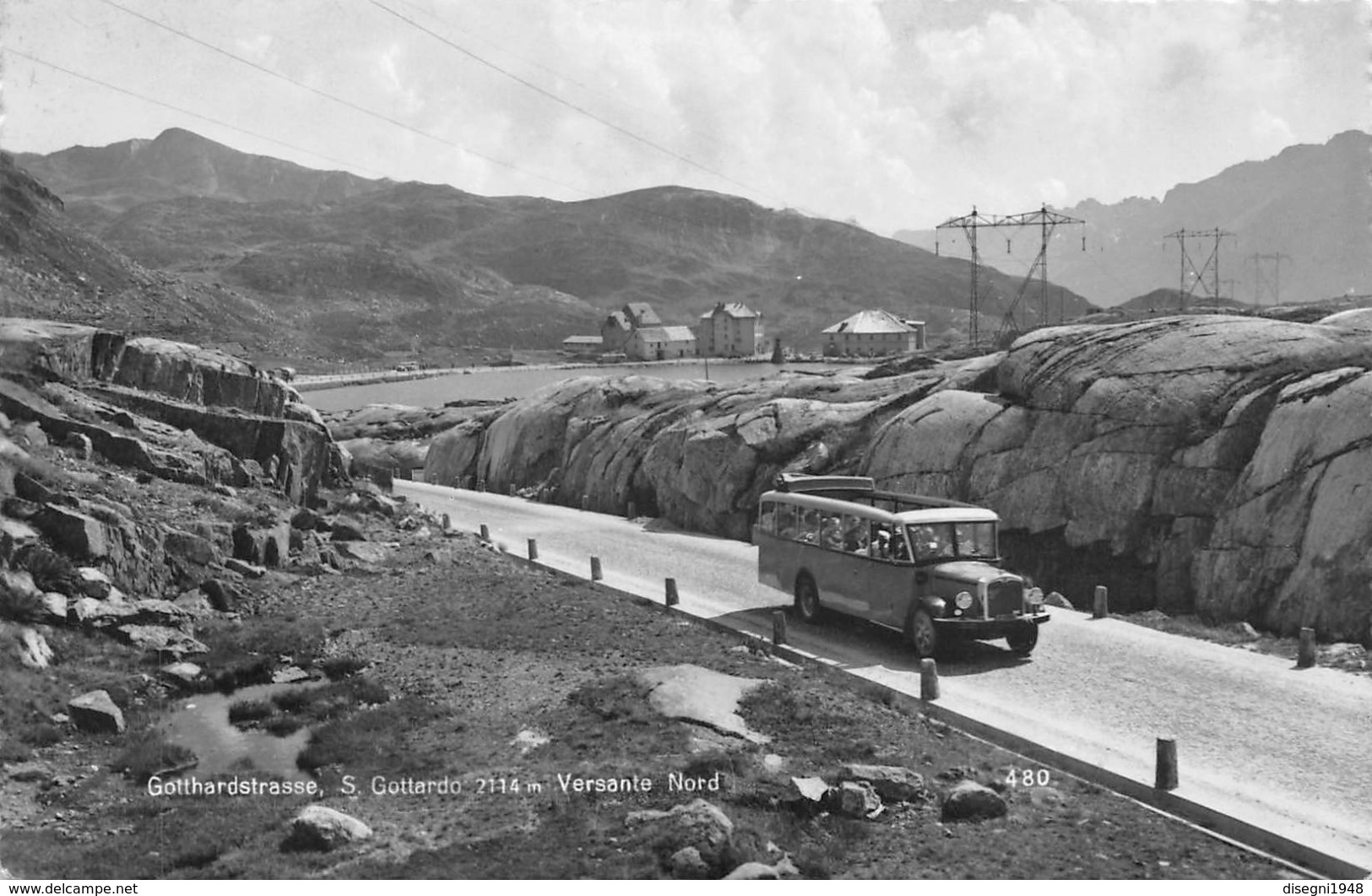 M08765 "GOTTHARDSTRASSE-S. GOTTARDO 2114m. VERSANTE NORD" TORPEDONE-CART. ORIG. SPED. 1955 - Altri & Non Classificati