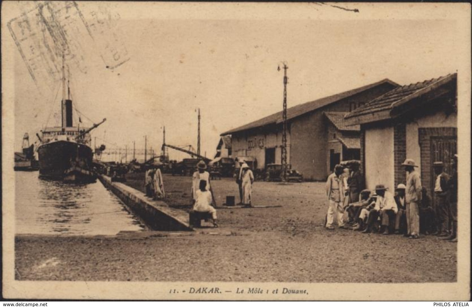 YT 63 Sénégal CAD Daguin Avril 1936 CPA Dakar Le Môle 1 Et Douane - Oblitérés