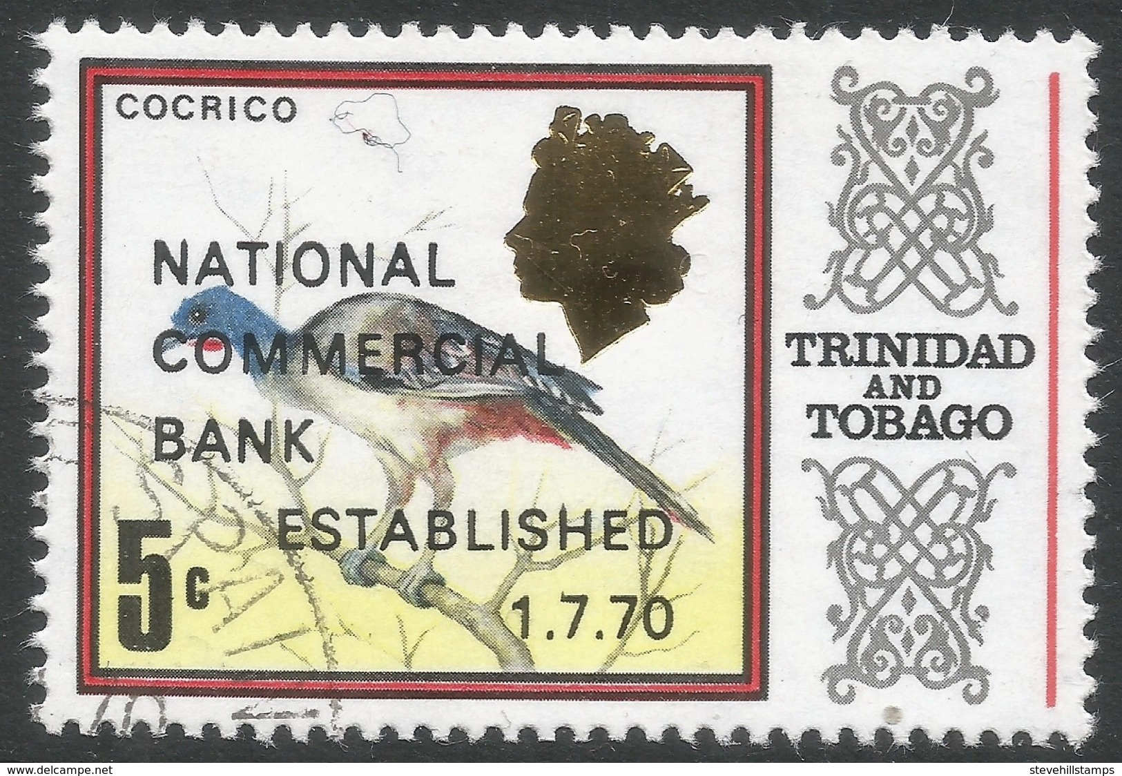 Trinidad & Tobago. 1970 Inaugeration Of National Commercial Bank. 5c Used. SG 382 - Trinité & Tobago (1962-...)