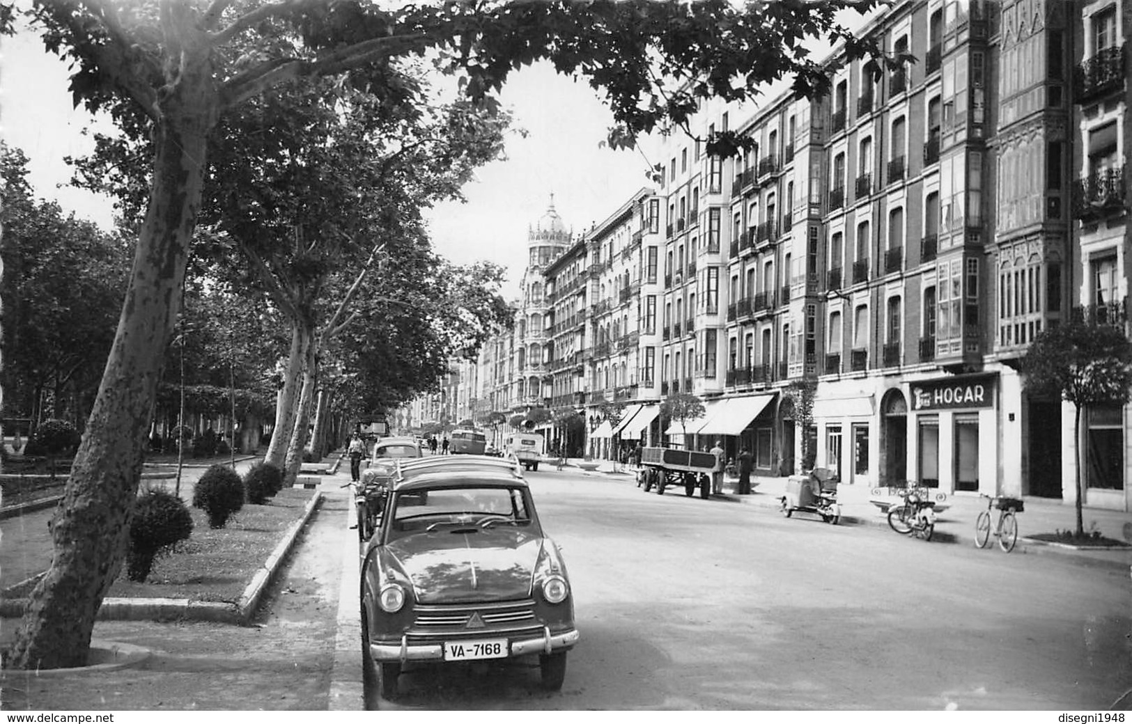 M08772 "VALLADOLID-AVENIDA GENERAL FRANCO"VARI VEICOLI '50 -CART. ORIG. SPED.1957 - Valladolid