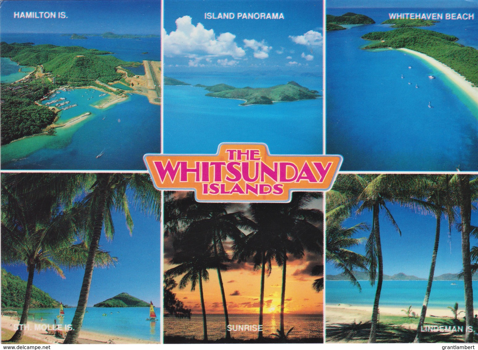 Whitsunday Islands Multiview, Great Barrier Reef, Queensland - Posted 1995? With Stamp - Mackay / Whitsundays