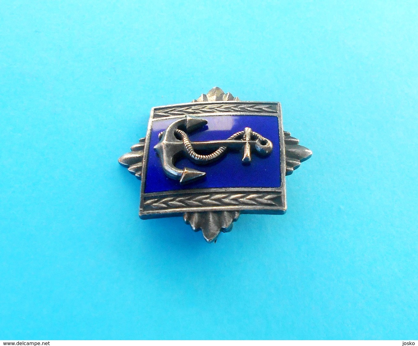 NAVAL ACADEMY OF YUGOSLAVIA NAVY - Large Enamel Breast Badge * Army JNA - JRM Navy Marina Marine Marinha Jugoslawien RR - Army