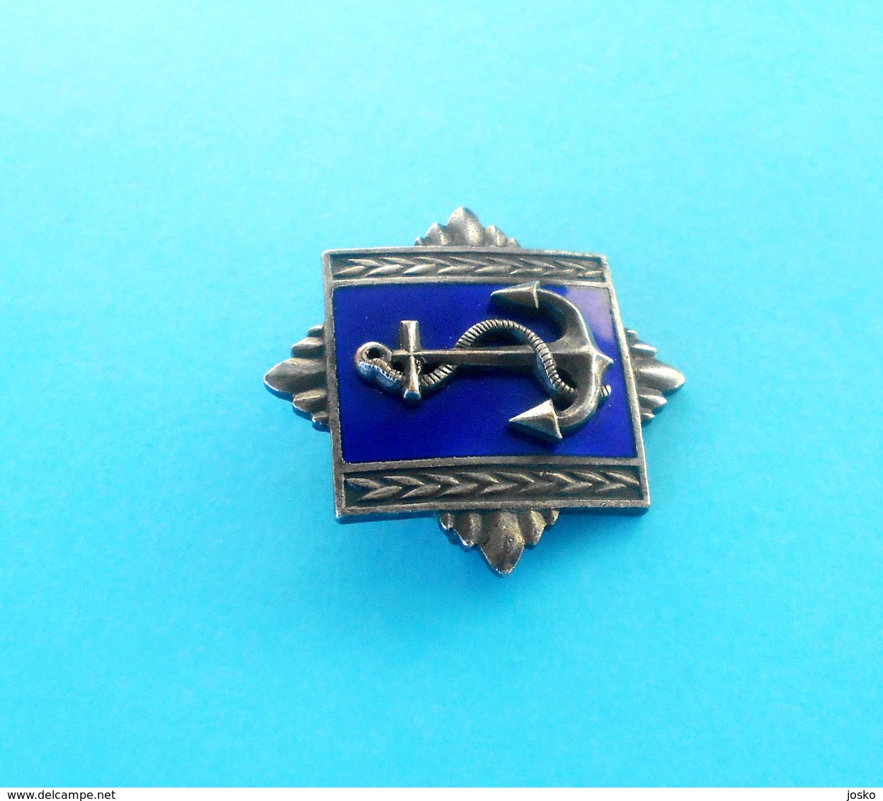 NAVAL ACADEMY OF YUGOSLAVIA NAVY - Large Enamel Breast Badge * Army JNA - JRM Navy Marina Marine Marinha Jugoslawien RR - Army