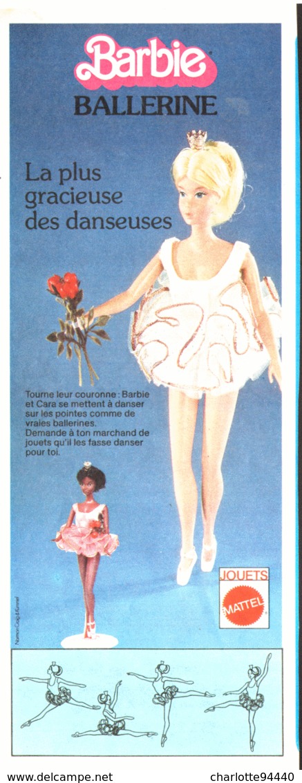 PUB POUPEE " BARBIE  " " BARBIE BALLERINE "    1976  (22a ) - Barbie