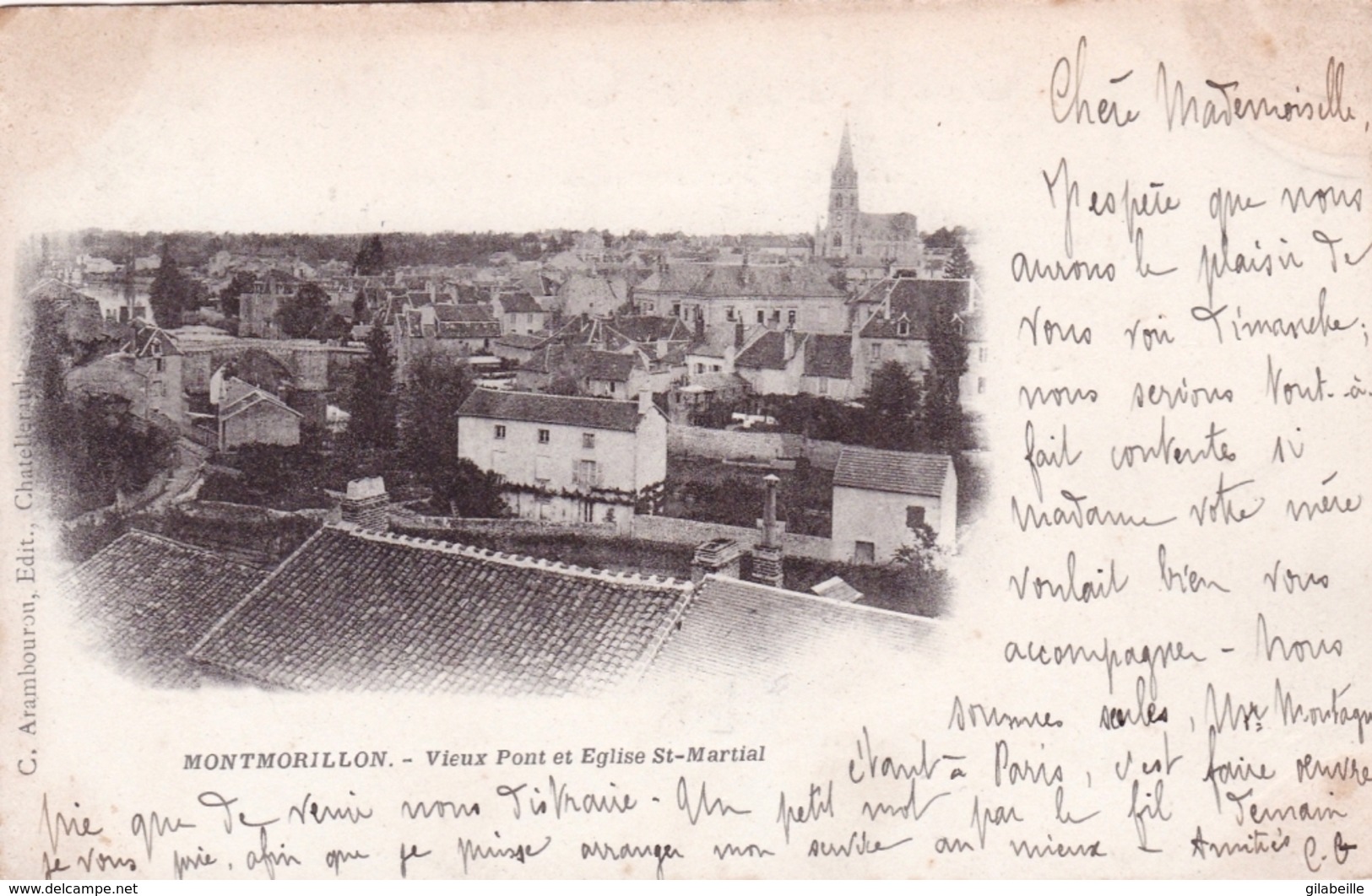 86 - Vienne - MONTMORILLON- Vieux Pont Et Eglise Saint Martial - Carte Precurseur - Montmorillon