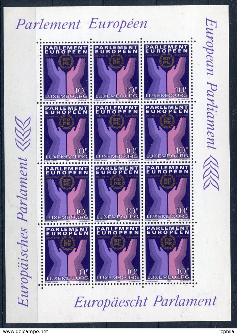 RC 14259 LUXEMBOURG N° 1047 PARLEMENT EUROPEEN FEUILLET COMPLET NEUF ** MNH - Unused Stamps