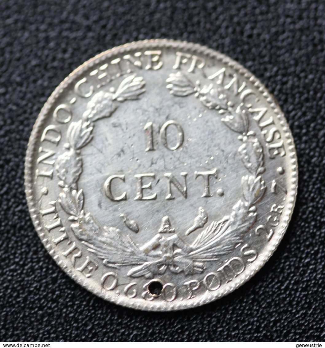 Jeton De Mariage Fait à Partir D'une 10 Cent Indochine Argent 1920 - Denier à épouser - Arras De Boda - Professionals/Firms