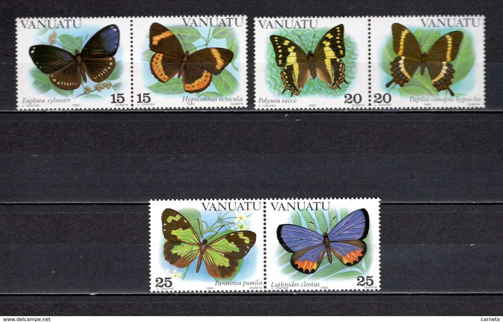 VANUATU  N° 666 à 671  NEUFS SANS CHARNIERE  COTE  8.50€  PAPILLON ANIMAUX - Vanuatu (1980-...)