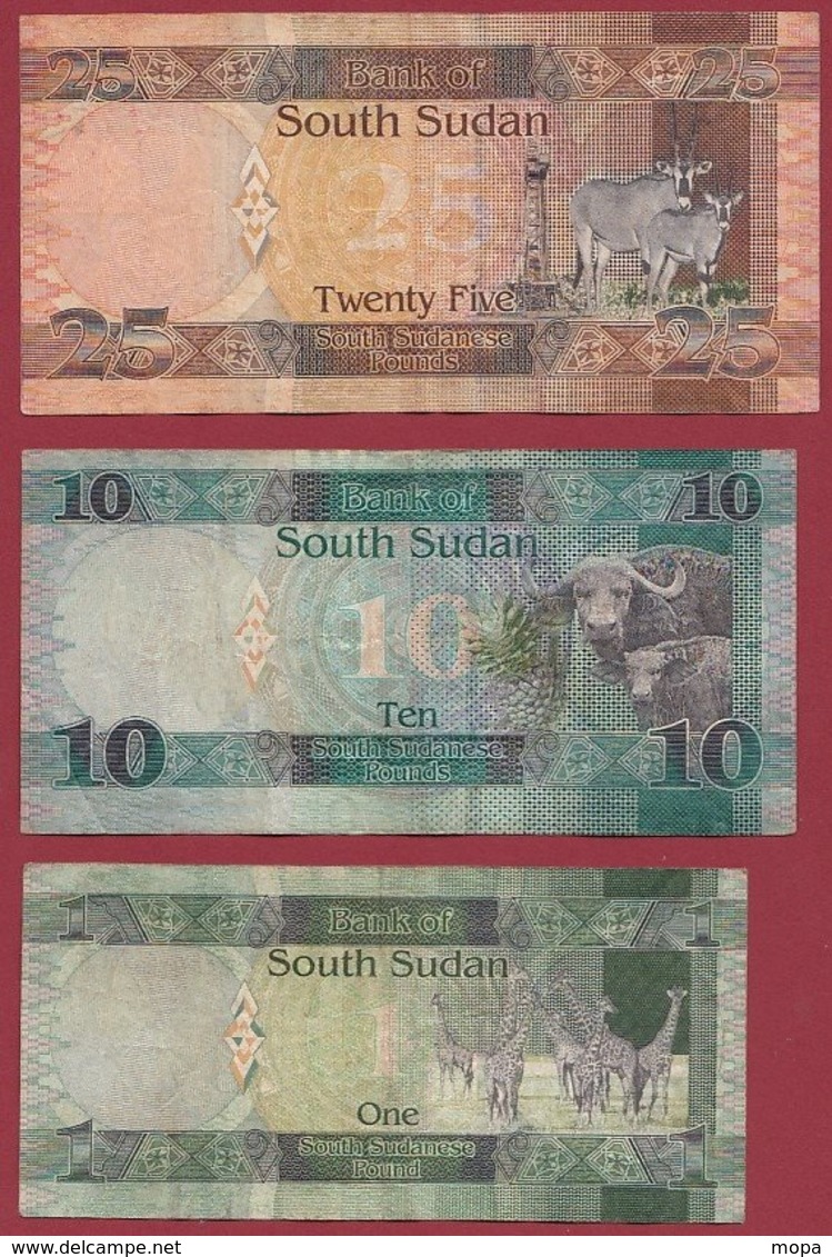 Soudan Du Sud 3 Billets  Dans L 'état - South Sudan