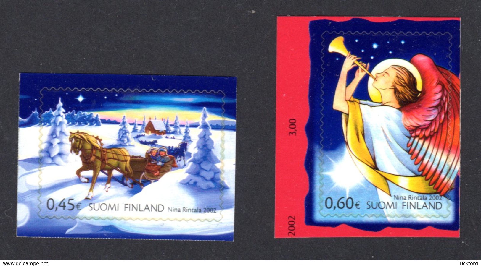 FINLANDE 2002 - Yvert N° 1593/1594 - Facit 1627/1628 - NEUF** MNH - Noël - Unused Stamps
