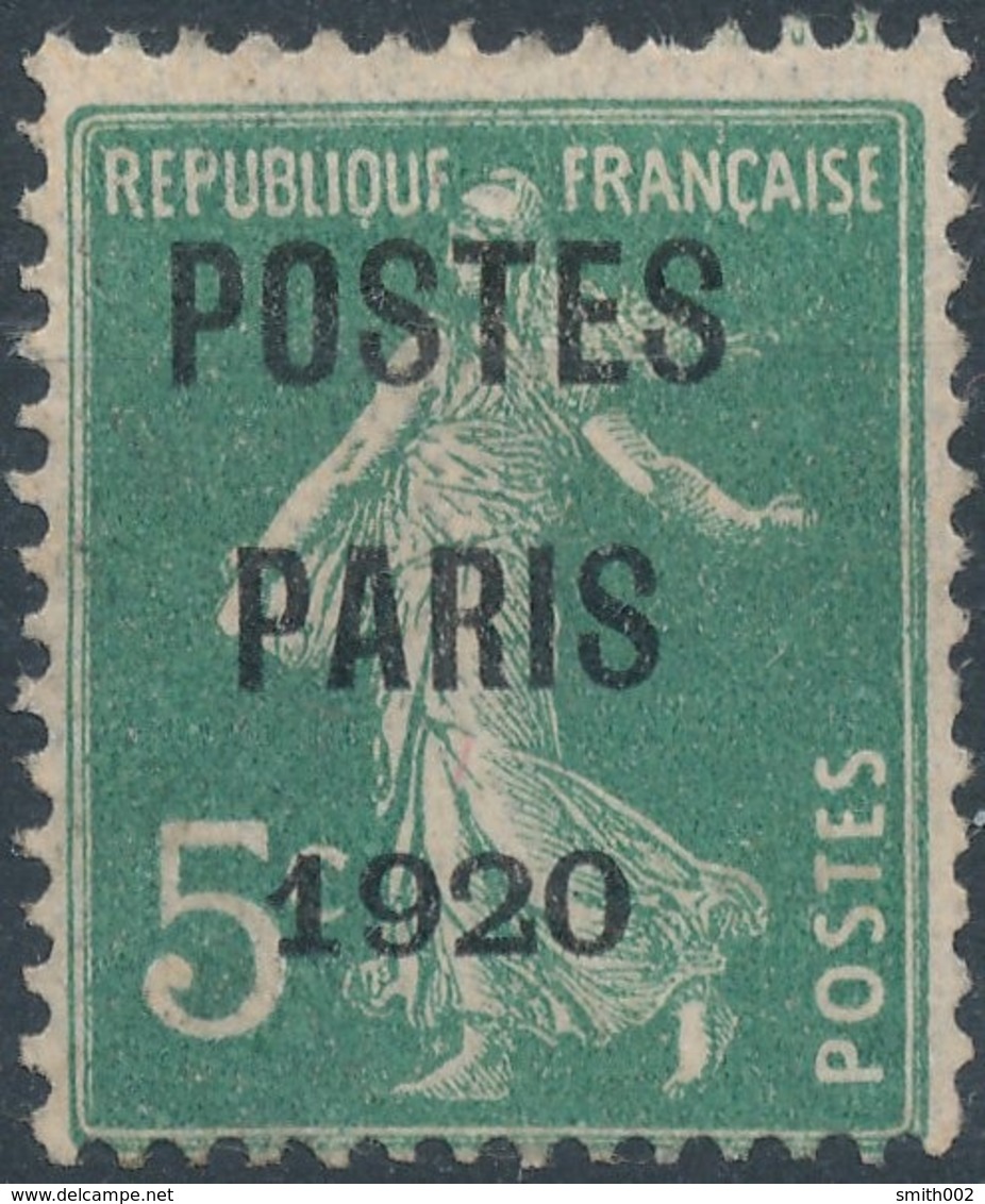 FRANCE - 1920, Mi 116, Semeuse, Postes Paris 1920, Neuf* - Nuovi