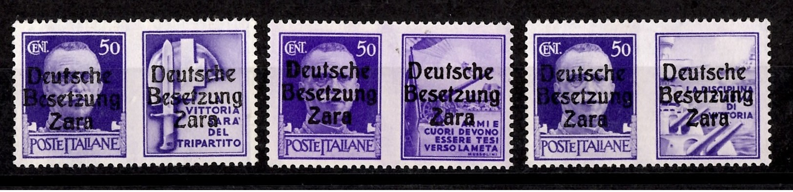 Zara/Zadar Occupation Allemande Michel N° 20 Trois Timbres Neufs ** MNH. TB. A Saisir! - Bezetting 1938-45