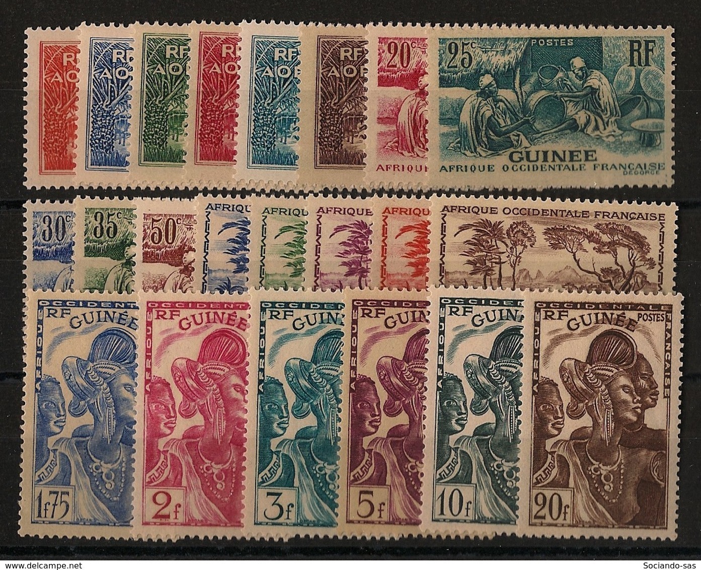 Guinée - 1938 - N°Yv. 125 à 146 - Série Complète - Neuf Luxe ** / MNH / Postfrisch - Ungebraucht