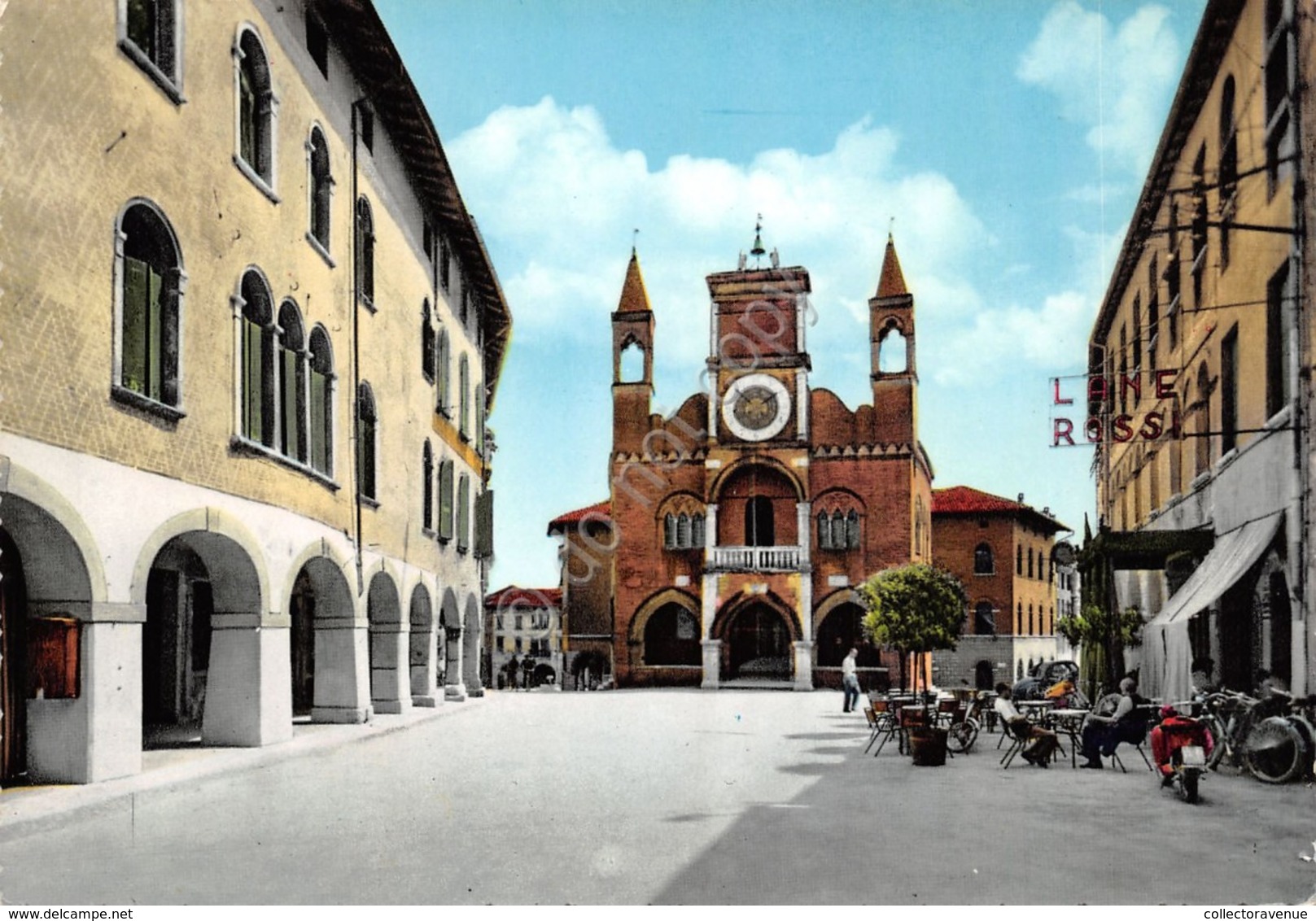 Cartolina Pordenone Piazza Del Municipio 1961 Bar Insegna Lanerossi - Pordenone