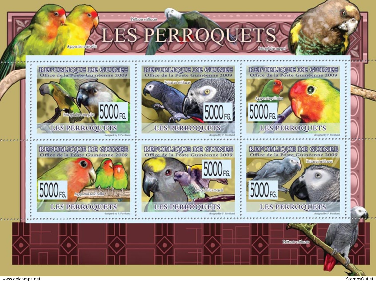 Guinea 2009 MNH - Parrots. YT 4026-4031, Mi 6430-6435 - República De Guinea (1958-...)