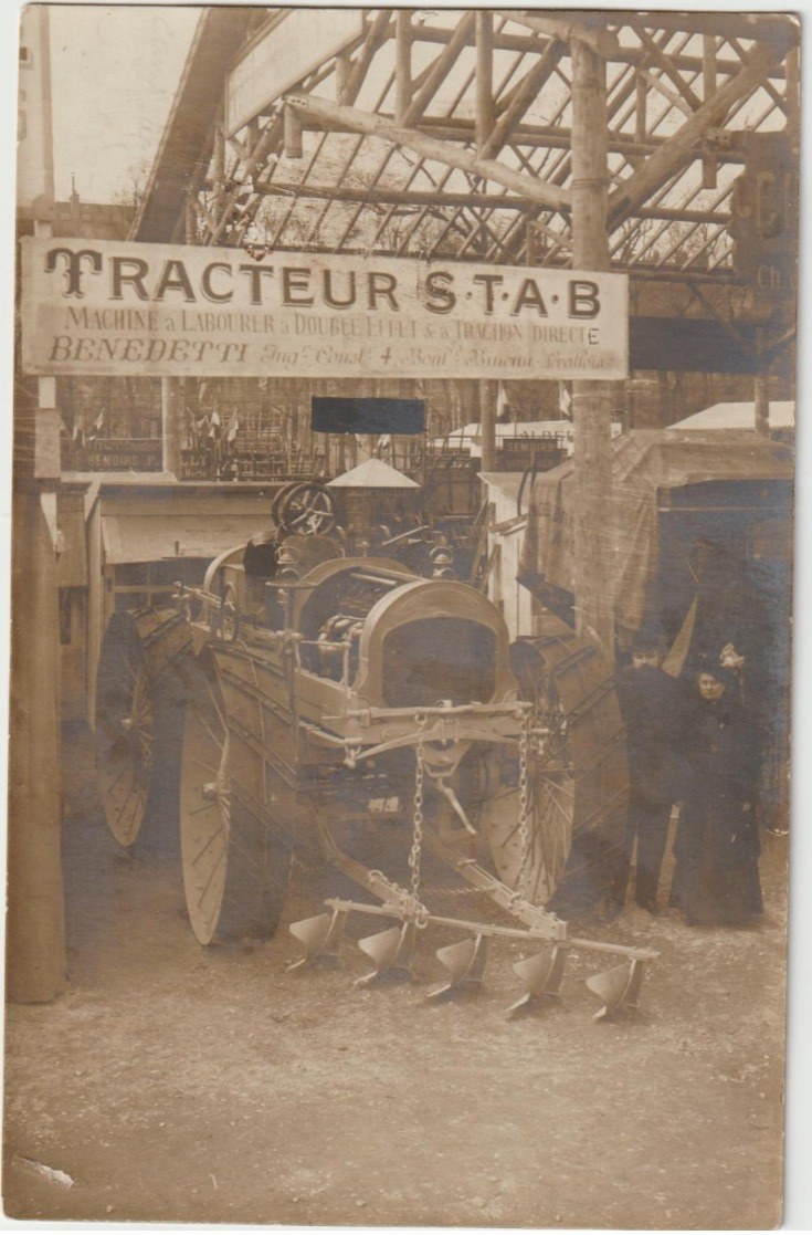 CPA   TRACTEUR  S T A B MACHINE A LABOURER DOUBLE EFFET A TRACTION DIRECT BENEDETTI ING CONST - Tracteurs