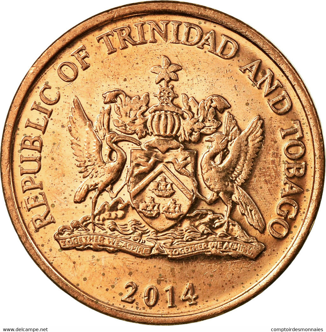 Monnaie, TRINIDAD & TOBAGO, 5 Cents, 2014, Franklin Mint, TTB, Bronze - Trinidad & Tobago