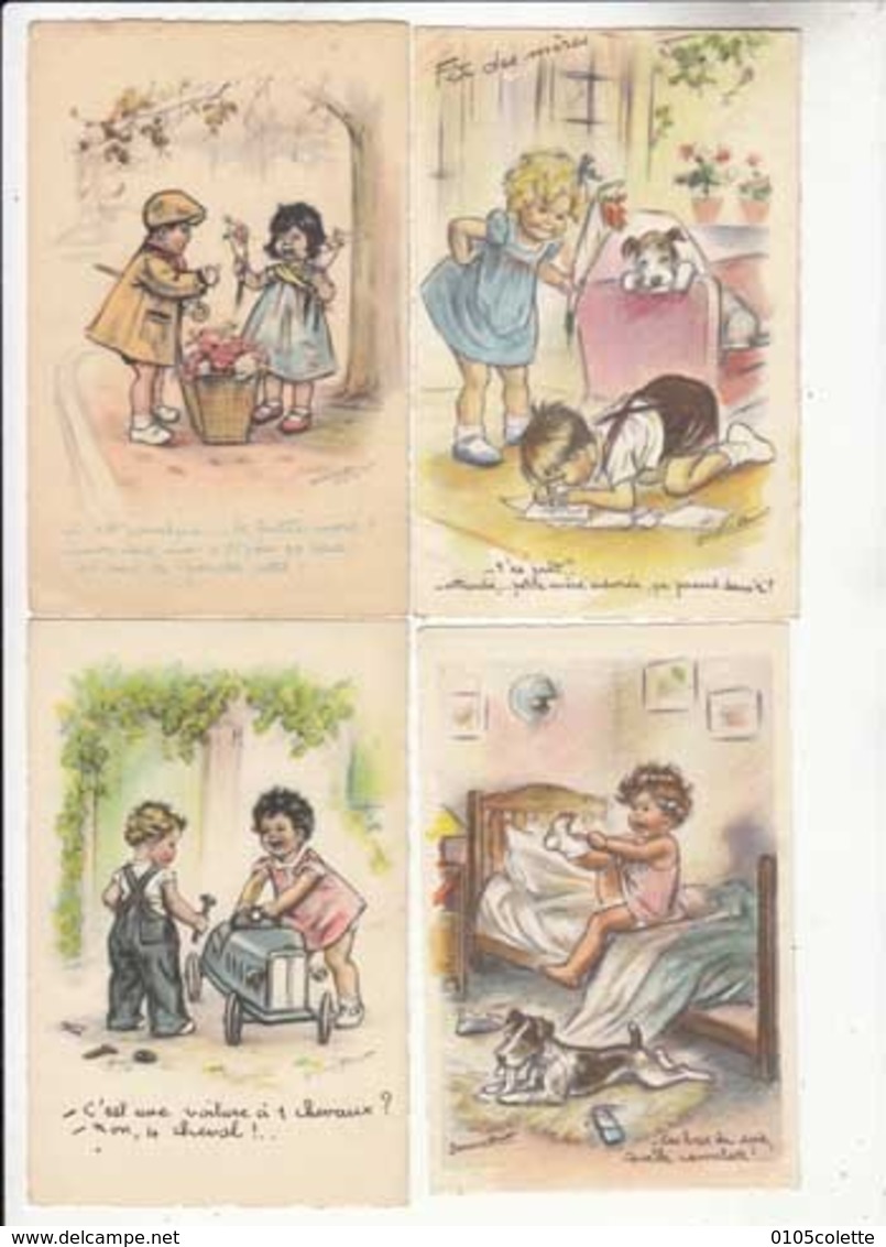 CPA Illustrateurs Germaine Bouret - 5 Cartes - Achat Immédiat - (cd007) - Bouret, Germaine