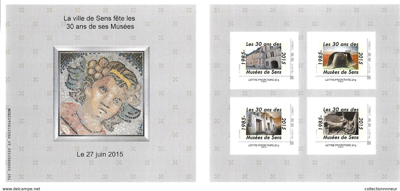 FRANCE CARNET COLLECTOR MUSEES DE SENS 2015 NON PLIE TB VOIR SCANS - Collectors