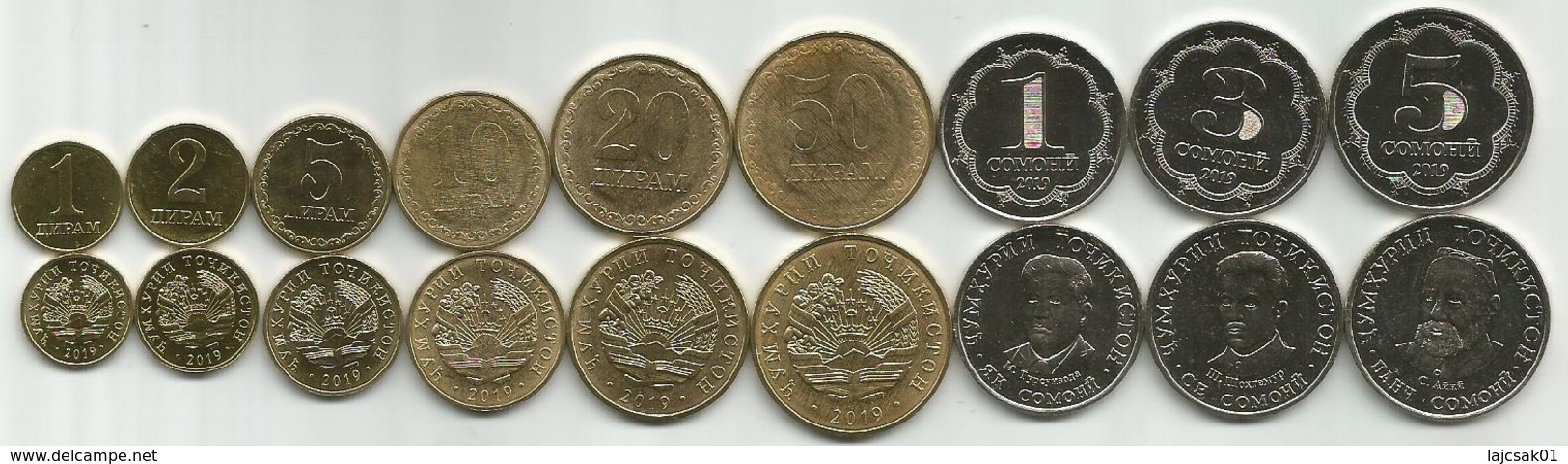 Tajikistan 2019. Set Of 9 High Grade Coins - Tadzjikistan