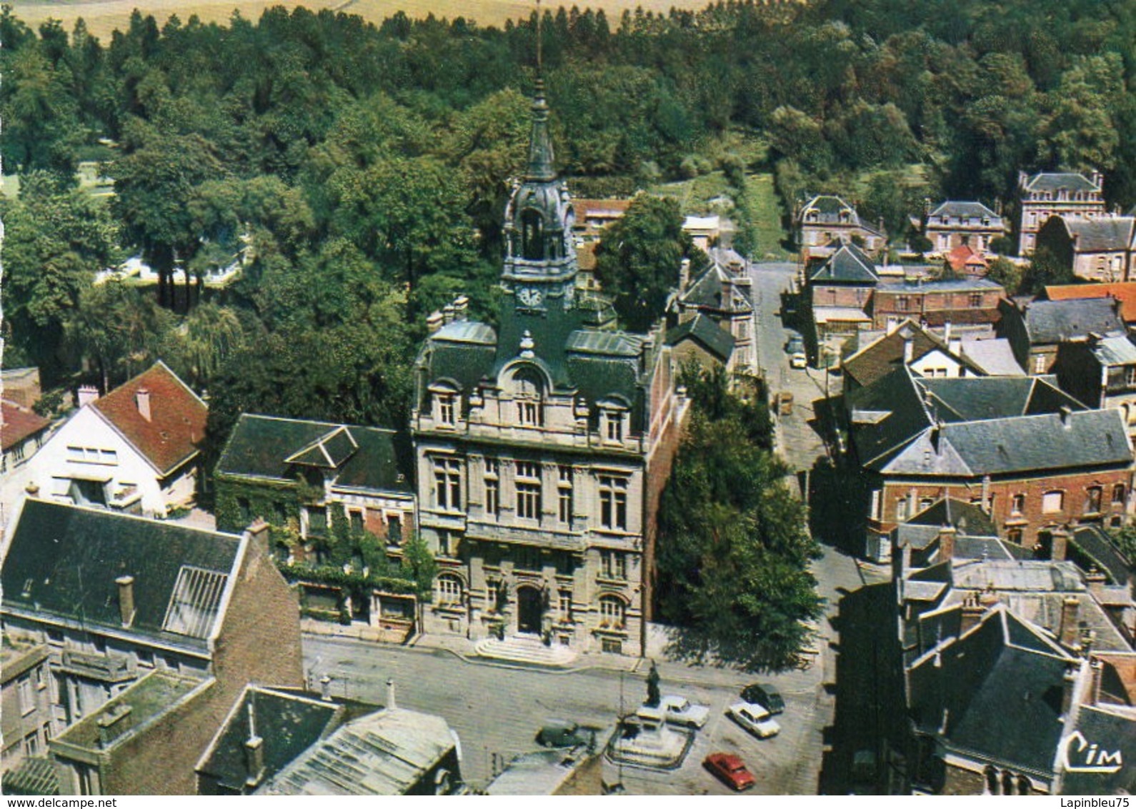 CP 80 Somme Ham Hôtel De Ville L' Vue Aérienne Combier - Ham