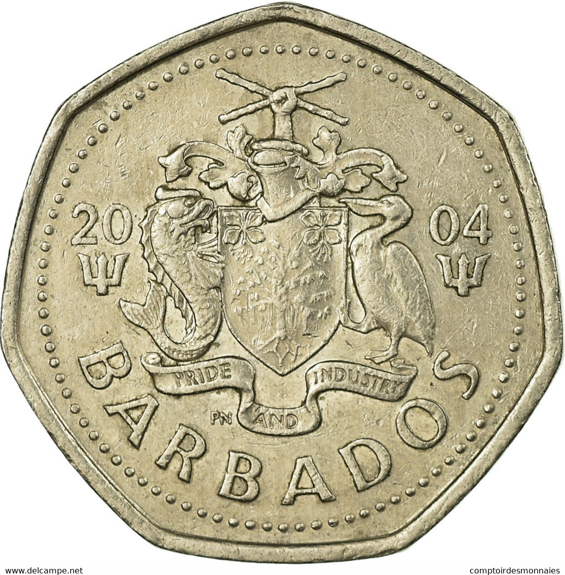 Monnaie, Barbados, Dollar, 2004, TTB, Copper-nickel, KM:14.2 - Barbados (Barbuda)