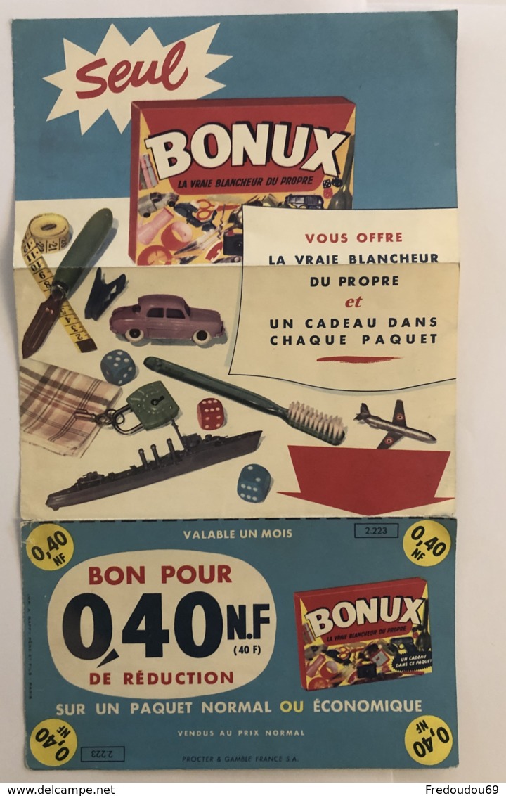 Bonux, Bon De Réduction  0,40 Nouveau Franc. - Advertising